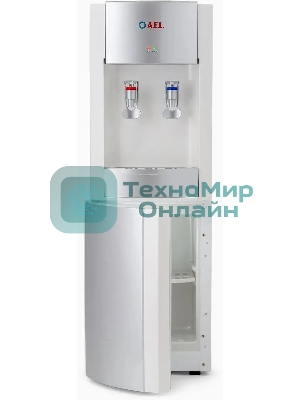 Кулер для воды LD-AEL-28c, напольный, НАГРЕВ/ОХЛАЖДЕНИЕ ЭЛЕКТРОННОЕ, шкафчик 10 л, 2 крана, белый/серебристый, 00257