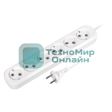 Удлинитель Smartbuy, 6 гнезд 5 метров 10А/2,2 кВт без заземления ПВС 2х1,0 (SBE-10-6-05-N)