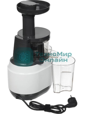 Соковыжималка Moulinex ZU150110 белый/черный, шнековая вертикальная, 150 Вт, 800 мл, электронное, реверс