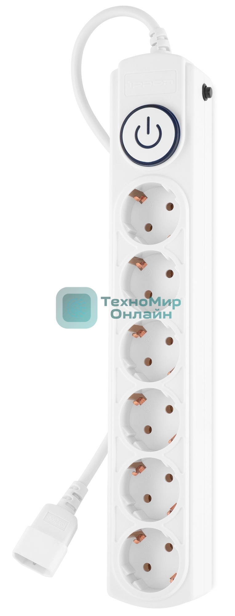 Сетевой фильтр Ippon BK-6-UPS-1.8-10-W 1.8 м, 6 розеток, белый, коробка