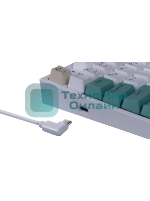 Клавиатура беспроводная Defender REDRAGON VEIGAR USB, Bluetooth/Радиоканал, бело-голубая