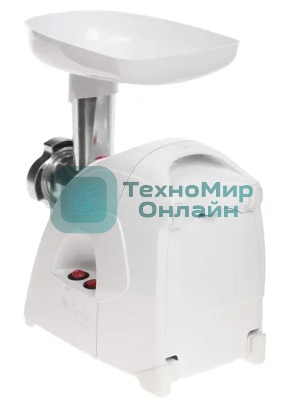 Мясорубка электрическая Аксион М41.04 белый, 1700 Вт, 2.0 кг/мин, реверс, защита от перегрузки, насадки - 4