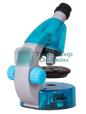 Микроскоп Levenhuk LABZZ M101 AZURE Лазурь Тип микроскопа: биологические,Тип насадки: монокулярные,Материал оптики: оптический пластик,Угол наклона окулярной насадки: 45°,Увеличение: 40–640 крат,Фокусировка: грубая,Корпус: пластик,Подсветка: светодиодная,Регулировка яркости: есть,Питание от батаре