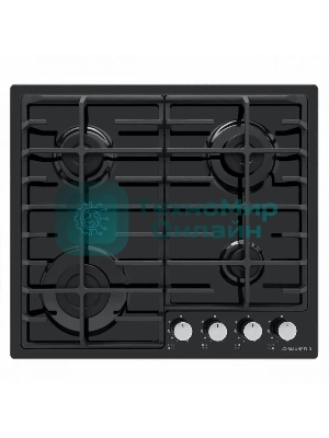 Газовая варочная панель Maunfeld EGHE.64.6CB/G, 4 конфорки, эмалированная сталь, черный
