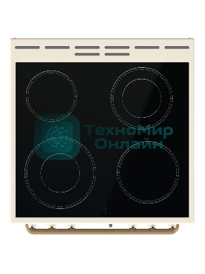 Плита электрическая Gorenje GECS6B70CLI бежевая, конфорок 4 электрических, духовка 71 л, 60 см x 85 см x 60 см