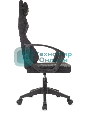 Кресло Zombie Carry черный/серый, экокожа, подголовник