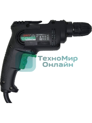 Дрель сетевая безударная DWT BMP04-10 C/450 Вт/до 3300 об.в мин/1.0-10 мм/реверс/кабель 2 м/черный (BMP04-10 C)