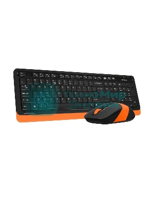 Комплект клавиатура+мышь A4Tech FStyler FG1010 беспроводной, USB, 2000 DPI, чёрный/оранжевый