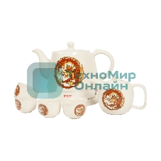 Набор чайный Mystery MEK-1624 1.2л, белый, 1500 Вт, (корпус: керамика)