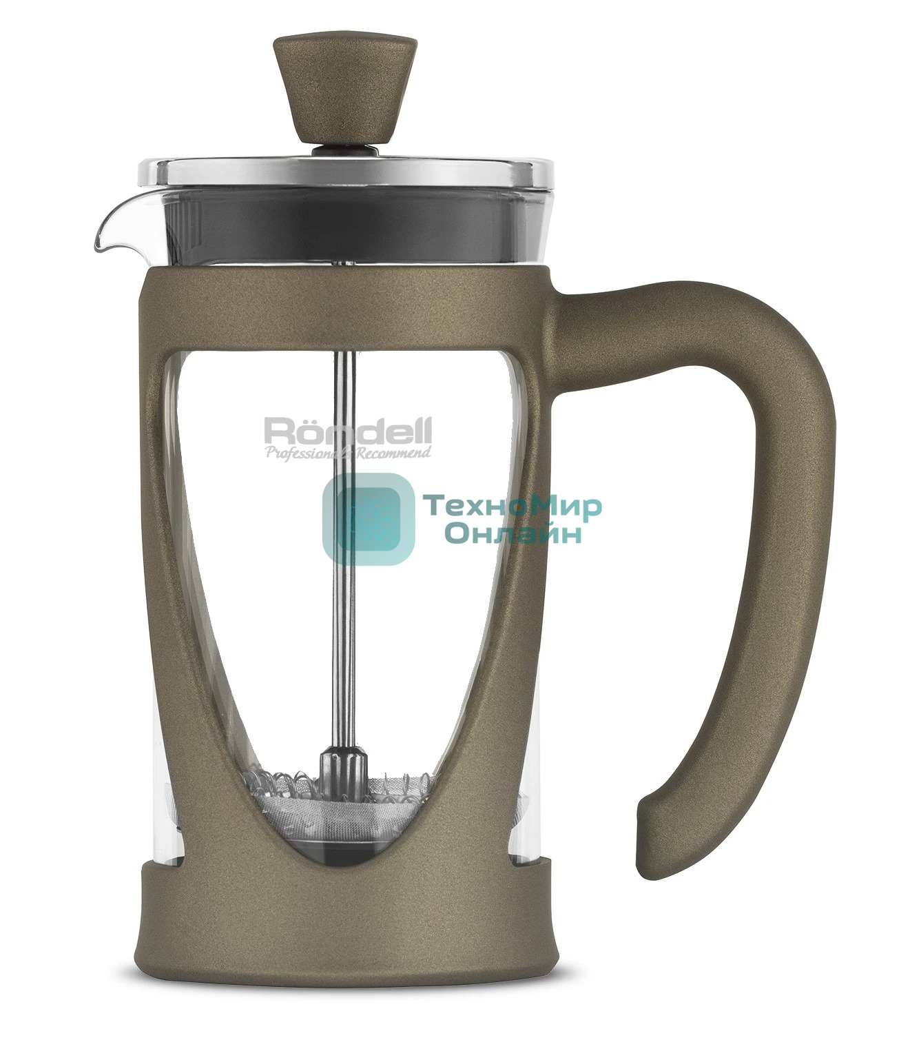 Френч-пресс Rondell Impressia Bronze RDS-1234, 0.6л, бронзовый