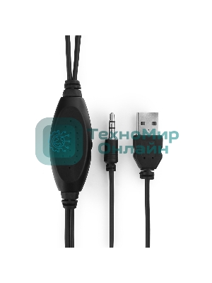 Акустическая система Gembird SPK-204, черный МДФ,2х3 Вт, регулятор громкости, USB