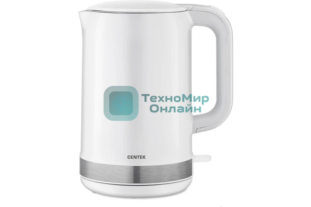 Чайник электрический Centek CT-1010 белый, 2200 Вт, 1.5 л