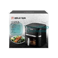 Аэрогриль Brayer 2038BR черный, 1600 Вт, 7 л, сенсор, 12 программ