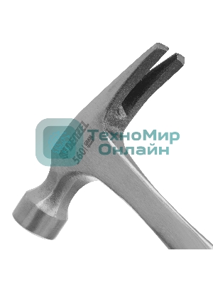 Молоток-гвоздодер Denzel 560 г, цельнометаллический, двухкомпонентная рукоятка