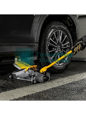 Домкрат гидравлический подкатной с фиксатором Denzel 2,8 т, 135-385 мм