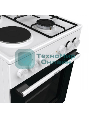 Плита комбинированная Gorenje GK5A12WG белый, конфорок 2 газовых и 2 электрических, духовка 68 л, 50 см x 85 см x 59.4 см
