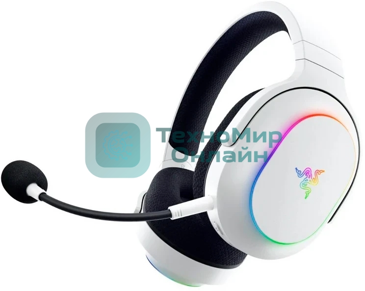 Гарнитура Razer Barracuda X Chroma белый, беспроводная, радиоканал, до 70 ч, съёмный микрофон, подсветка