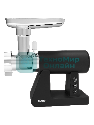 Мясорубка электрическая BBK MG3000 черный, 2500 Вт, 2.5 кг/мин, реверс, защита от перегрузки, металлический лоток, насадки - 7