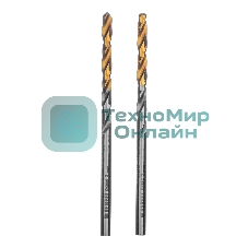 Сверло спиральное по металлу Denzel 3 x 60 мм, Р6М5, Golden Tip, 2 шт.