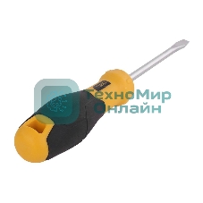 Отвертка шлицевая Deli DL6361001 6х100мм CR-V, Двухкомпонентная ручка. Хромированная