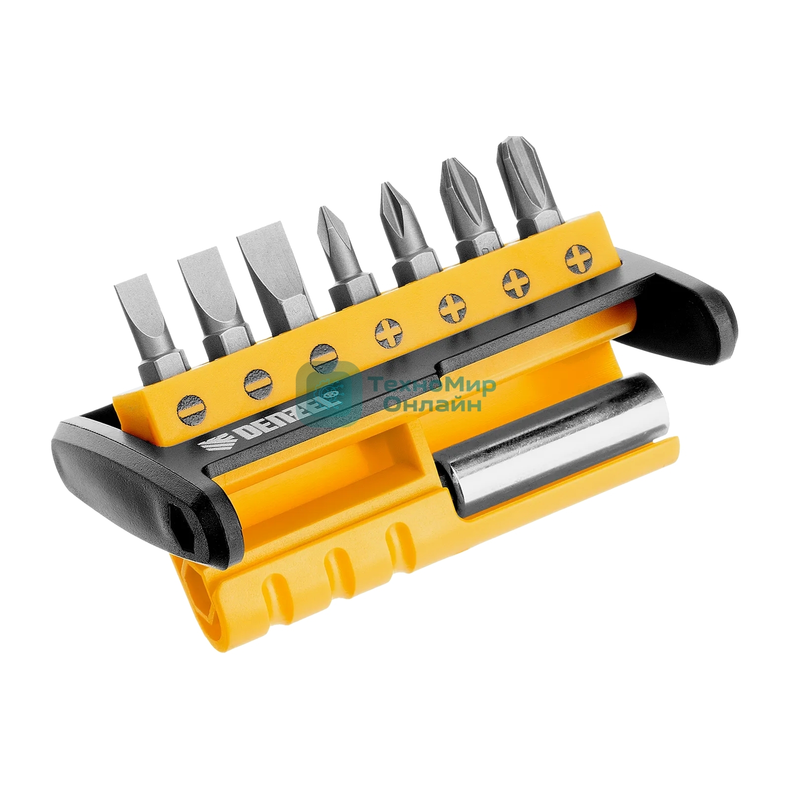 Набор бит с магнитным держателем Denzel S2, 8 шт.