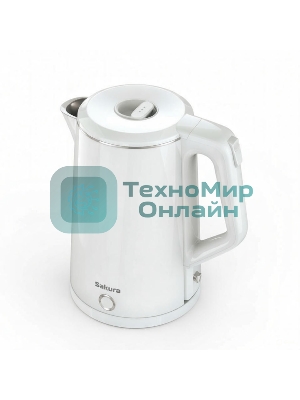 Чайник электрический Sakura SA-2150W 1.8 л, двойной корпус,бел
