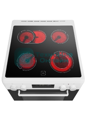 Плита электрическая Maunfeld MEC611CW09TD белый, конфорок 4 шт, духовка 59 л, 60 см x 85 см x 63 см