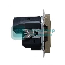 Розетка 1-местная IEK BRITE РЮш11-1-БрШ (BR-R14-16-U22-018-K37) с заземлением, с защитными шторками, 16А, с USB A+C 18 Вт, шампань