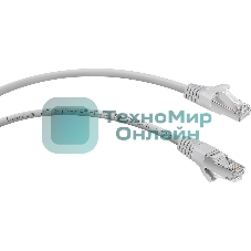 Шнур комм. Cabeus, кат. 5е, экр., F/UTP, RJ45/RJ45, LSZH, AWG24, 0.5м, серый