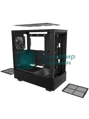 Компьютерный корпус без блока питания Case NZXT H5 Flow RGb, Midi-Tower, TG, 3x120мм RGb + 1x120мм, 1xUSB-A 3.2 + 1xUSB-C 3.2, E-ATX, ATX, mATX, mITX черный