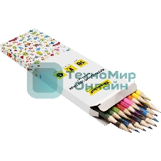 Карандаши цветные Silwerhof Eco 2.65 мм, шестигранный профиль, дерево, ассорти, 18 цветов, коробка с европодвесом