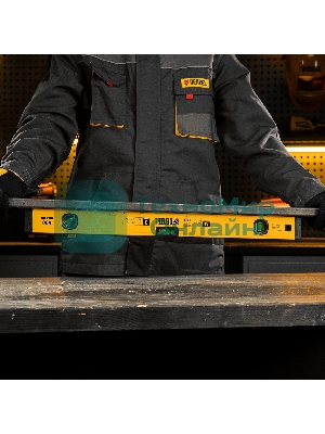 Уровень алюминиевый Denzel магнит., фрезерованный, 3 глазка (1 зеркал.), 0,5 мм/м, 600 мм