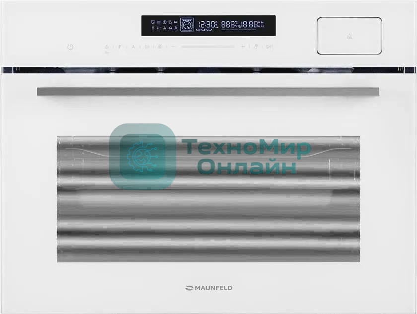 Духовой Шкаф электрический с паром Maunfeld MCMO5016STGW, 50л, дверца с 2 стеклами, белый