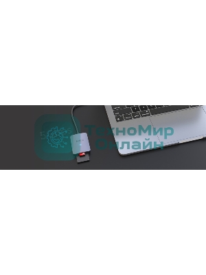 Кард-ридер Netac Flash WK12/серый/SD/SDHC/SDXC/microSD/microSDHC/microSDXC/USB 3.0 Type-C/пластик