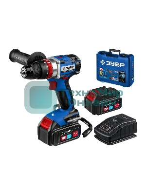 Дрель-шуруповерт Зубр DBS-201-42, 20В, 2 АКБ, Ударная, Кейс
