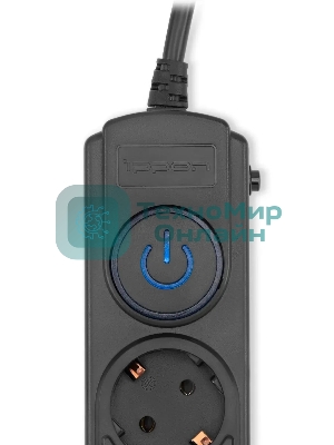 Сетевой фильтр Ippon BK-6-EU-3-16-B 3 м, 6 розеток, черный, коробка
