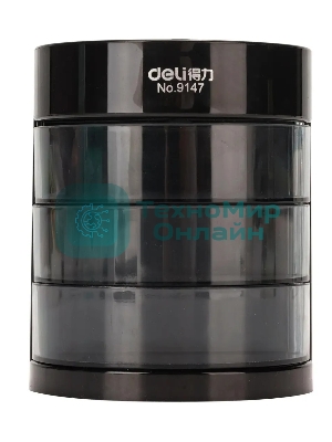 Настольный набор Deli E38253 (12 предметов) пластик, черный