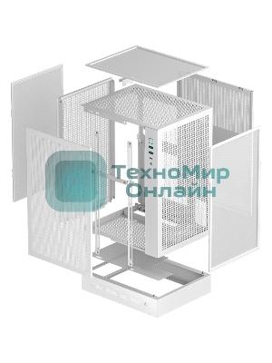 Компьютерный корпус Deepcool CH170 DIGITAL белый без БП mATX 1x120мм 1xUSB 2.0 1xUSB 3.0 audio bott PSU