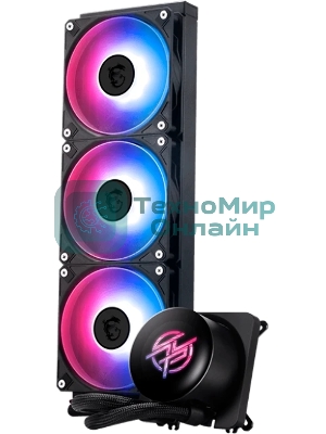 Система жидкостного охлаждения/ Water Cooling System MSI MPG CORELIQUID P13 360 (300W, 360мм, LED, Black, ARGB/ Fans: 3x120мм, 64.89CFM, 2050RPM/ Pump 20dBA, 3400RPM, Rad thickness 27мм/ S: 1851, 1700, AM5, AM4)