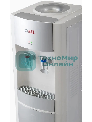 Кулер для воды LD-AEL-28c, напольный, НАГРЕВ/ОХЛАЖДЕНИЕ ЭЛЕКТРОННОЕ, шкафчик 10 л, 2 крана, белый/серебристый, 00257