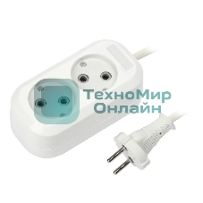 Удлинитель бытовой Smartbuy (SBE-10-2-03-N) 2 гнз х 3,0 м (10А/2.2 кВт, ПВС 2х1.0)