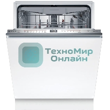 Встраиваемая посудомоечная машина Bosch SMD6ECX12E 60см., SilencePlus; Класс A-A-A; загрузка на 14 комплектов посуды, сенсорное управление, 8 программ, 59.8x55x81.5-87.5 см,сушка: с открыванием дверцы/с теплообменником, индикация на полу: проекция дисплея