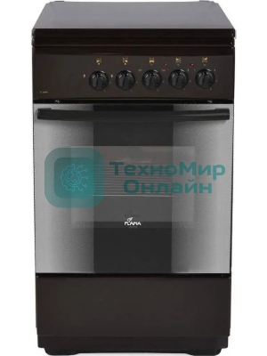 Плита комбинированная Flama RK 2211 B черный, конфорок 2 газовых и 2 электрических, духовка 50 л, 50 см x 85 см x 60 см