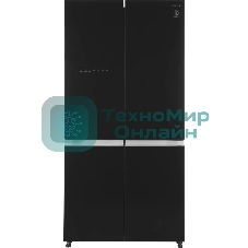 Холодильник Hitachi R-WB820VUC2 GBK черный трехкамерный 378/196л морозилка снизу, No Frost, Side by Side