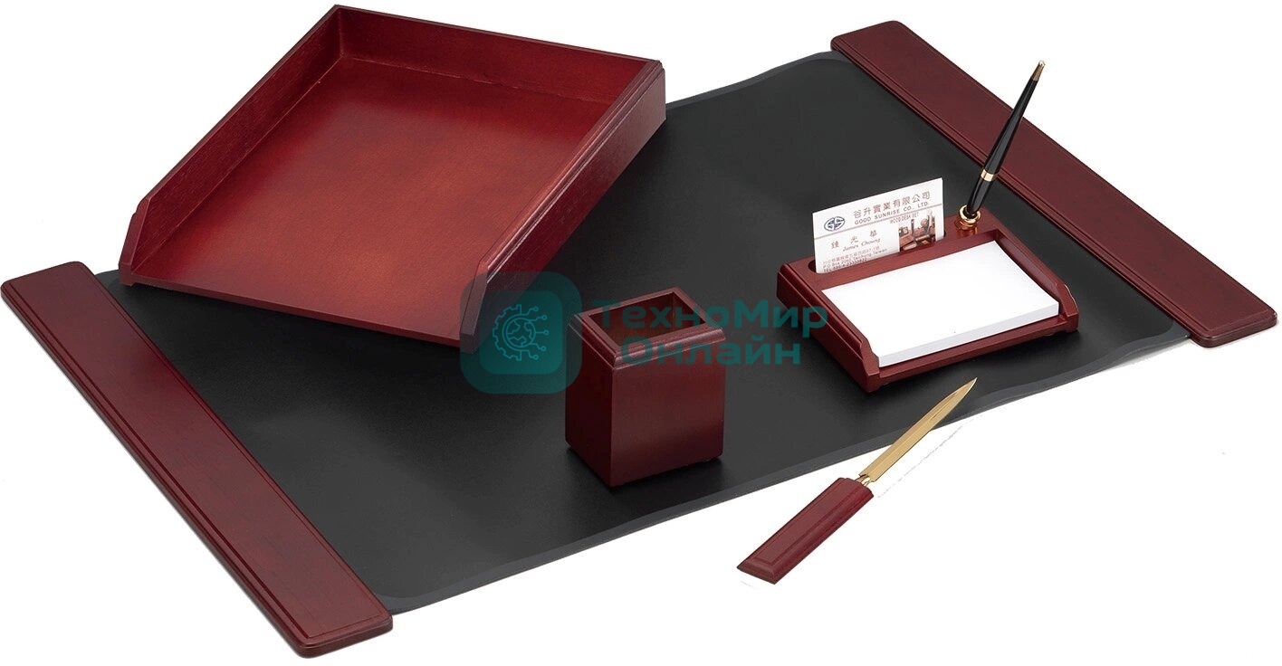 Настольный набор Good Sunrise M5C-10, (5 предметов), красное дерево, черный/коричневый