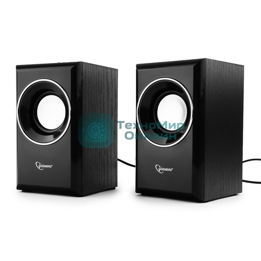 Акустическая система Gembird SPK-204, черный МДФ,2х3 Вт, регулятор громкости, USB