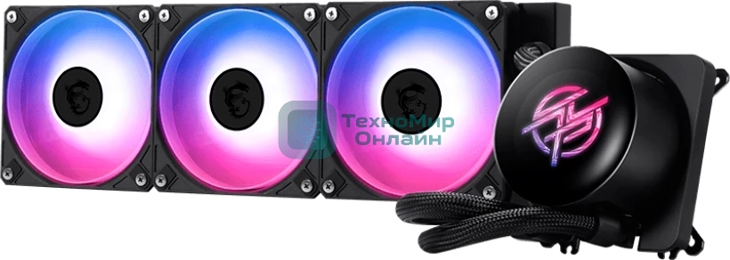 Система жидкостного охлаждения/ Water Cooling System MSI MPG CORELIQUID P13 360 (300W, 360мм, LED, Black, ARGB/ Fans: 3x120мм, 64.89CFM, 2050RPM/ Pump 20dBA, 3400RPM, Rad thickness 27мм/ S: 1851, 1700, AM5, AM4)