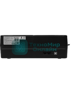 Источник бесперебойного питания SMARTWATT UPS SAFE PRO LCD 800 черный 800/480 ВА/Вт, напольный/настенный, линейно-интерактивный, LCD дисплей, Shuko CEE7/4 - 8 шт. (4 шт. с резервным питанием, 4 шт. - сетевой фильтр)