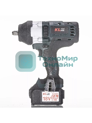 Профессиональный бесщеточный гайковерт аккумуляторный KLPRO KLSS18BHX-50 (18В, Li-ion-2шт, 5.0Ач, 800Нм, 2 скорости, подсветка,З/У,в кейсе)