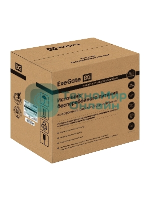 Комплект Источник бесперебойного питания EX295990RUS + батарея 40Aч EX282976RUS 4шт (инвертор, синус, для котла) ExeGate SineTower SZ-3000.LCD.AVR.3SH.1C13.RJ.USB <3000VA/2400W, чистый синусоида, LCD дисплей, AVR, 3хSchuko+1хC13, RJ45/11, USB, линейно-интерактивный, черный> + батарея ExeGate DT 1240 (12В, 40А·ч) 4шт